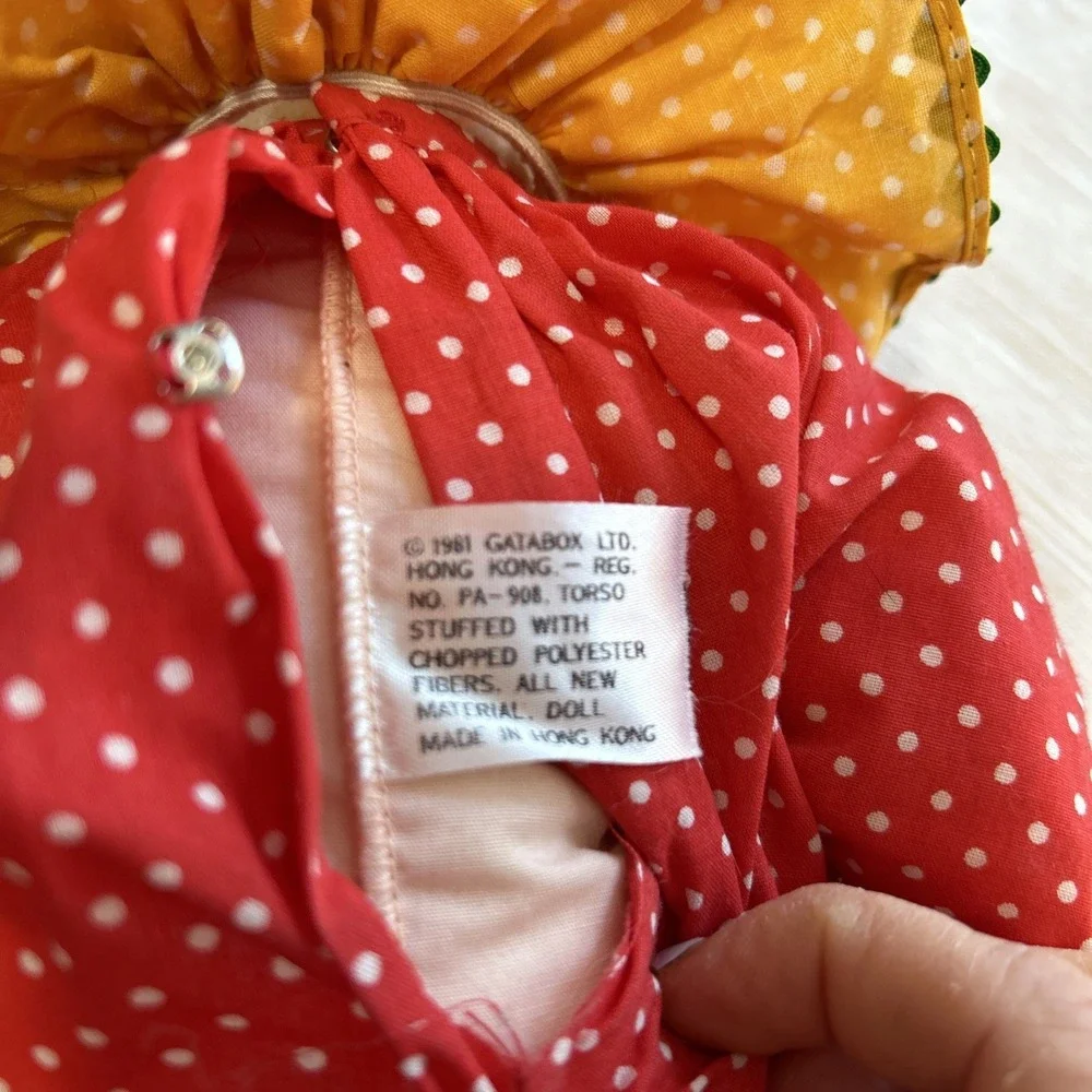Gatabox Rare Clown Face Baby Doll Soft Body Red Hair 1981